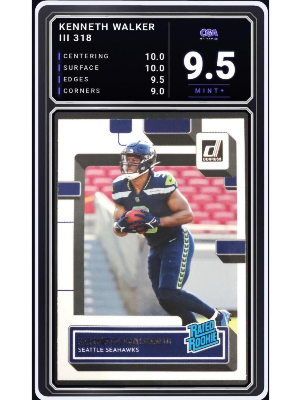 2022 Donruss Rated Rookie #318 Kenneth Walker III Seahawks CGA 9.5 Digital Grade